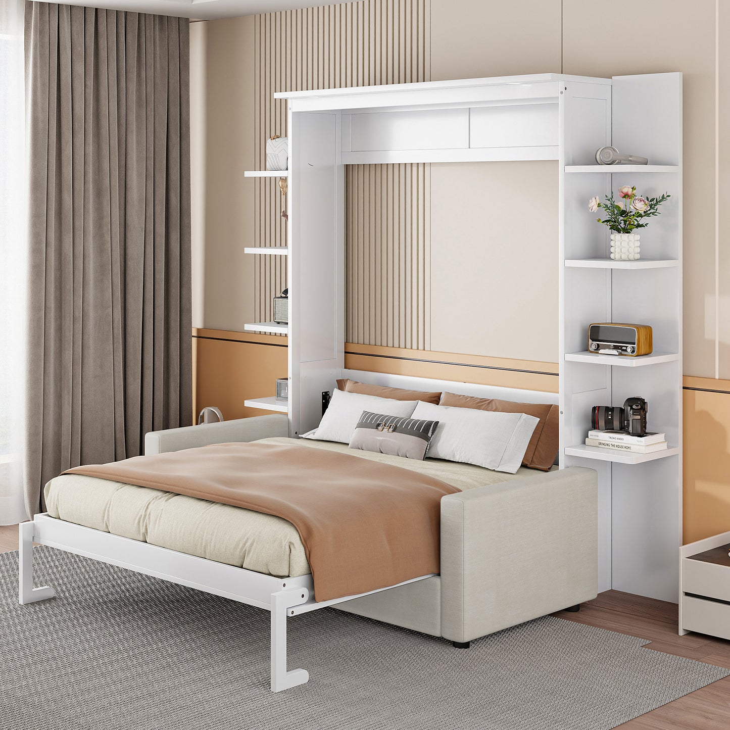Queen Size Murphy Bed Wall Bed with Sofa