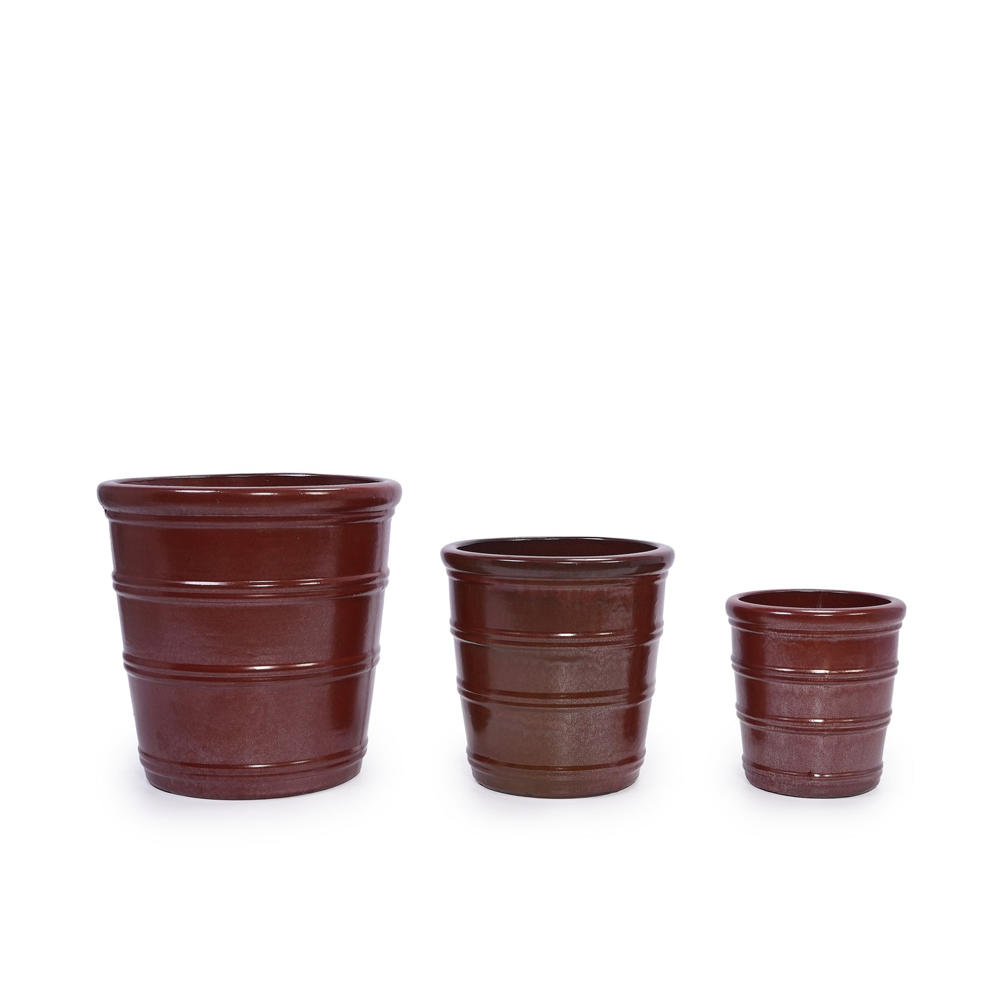 3 Pieces Ceramic Flowerpot, Modern Planter for Patio, Garden or Windowsills