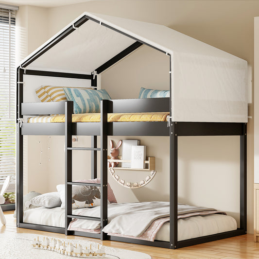 Bunk Bed, Twin Over Twin, Solid Wood for Shared Bedroom or Guest Room