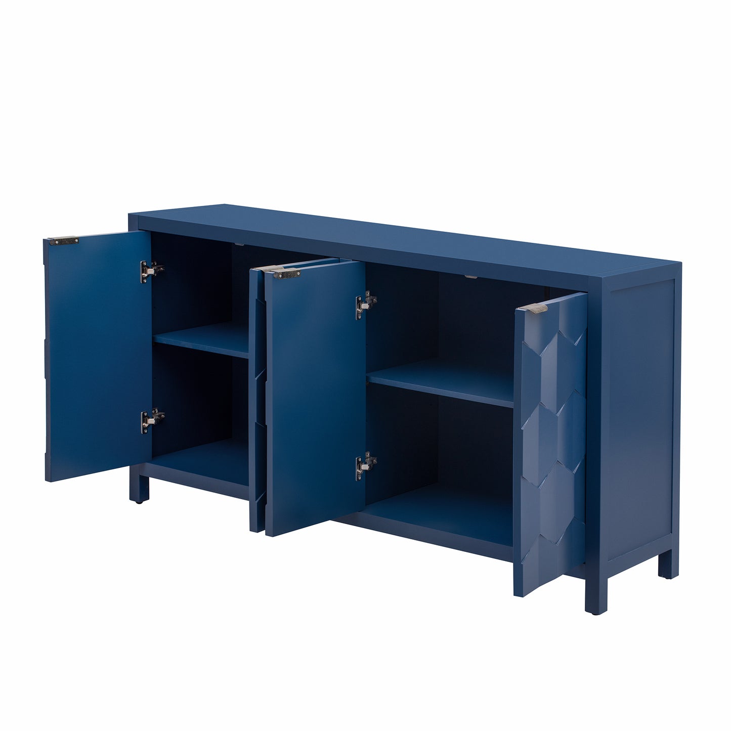 Luxurious Four-Door Sideboard with Honeycomb Patterned Doors, Offering Ample Storage for Study,Entrance and Living Room