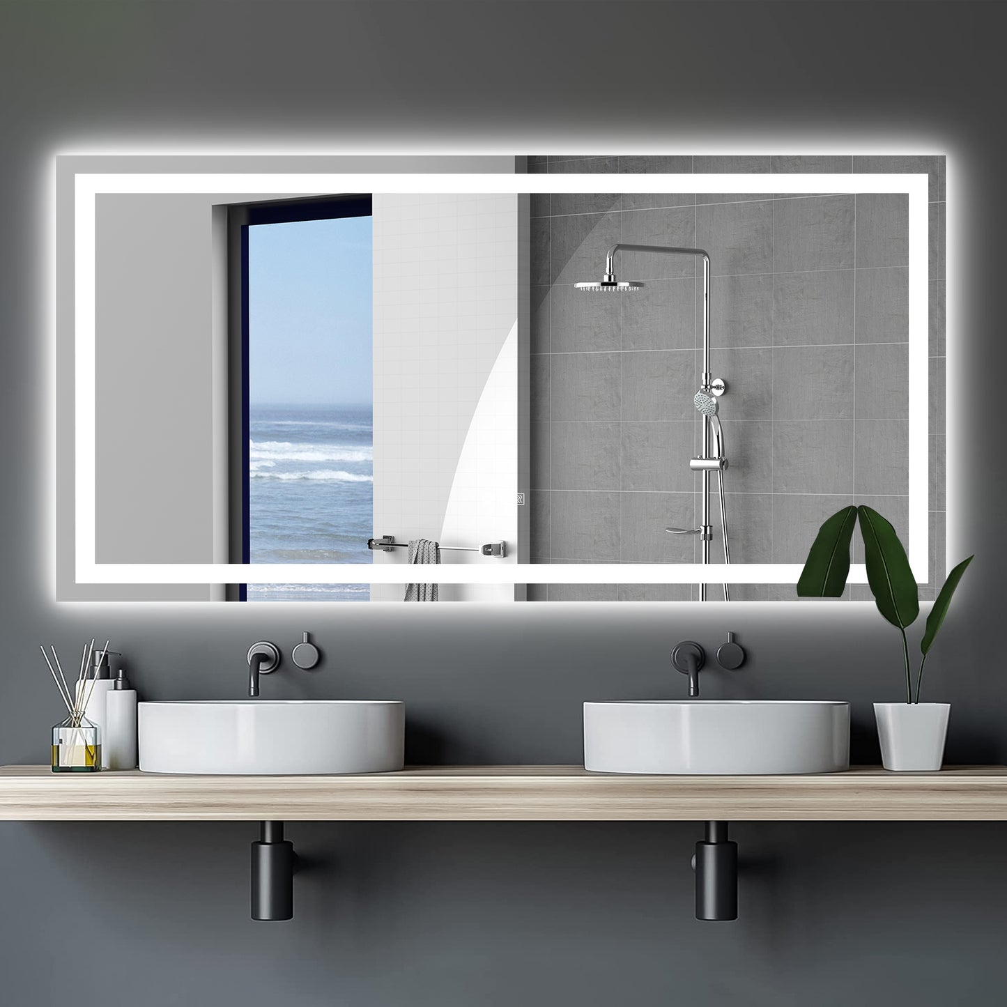 (Same as W134070942/L4004) 72"×36" LED Mirror Light Bathroom,anti-Fog & Dimming Led Bathroom Vanity Mirror