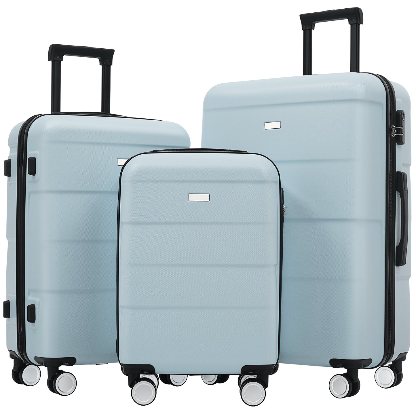 Hardshell Luggage Sets 3 Piece Double Spinner Wheels Suitcase with Handle Password Lock, Lightweight 20'+24'+28' Luggage