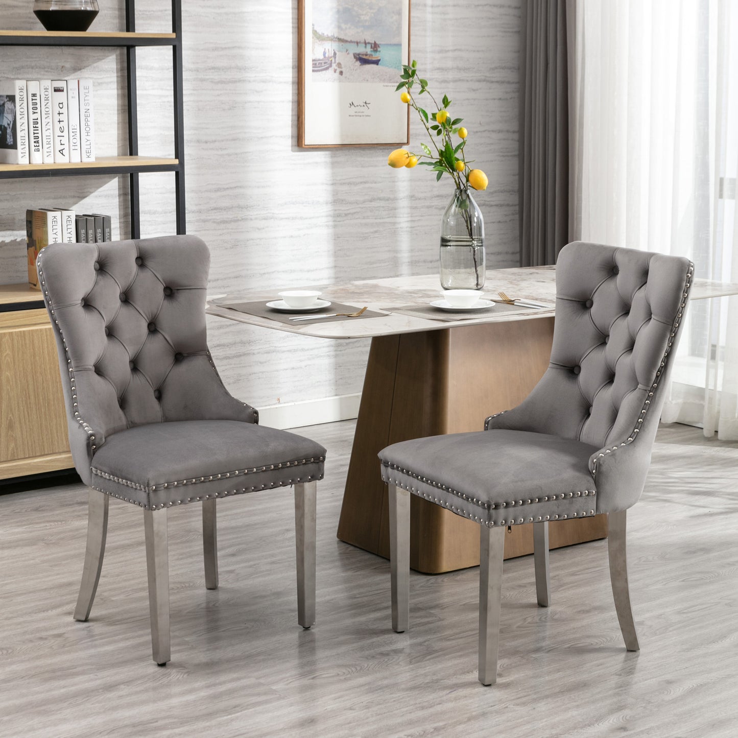 Nikki Collection Modern, High-end Tufted Solid Wood Contemporary Velvet Upholstered