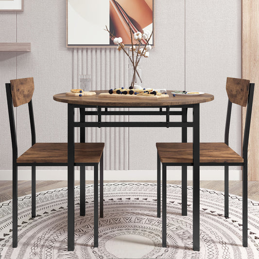 Dining Table Set Rustic Metal Rustic Brown for Dining Room or Kitchen