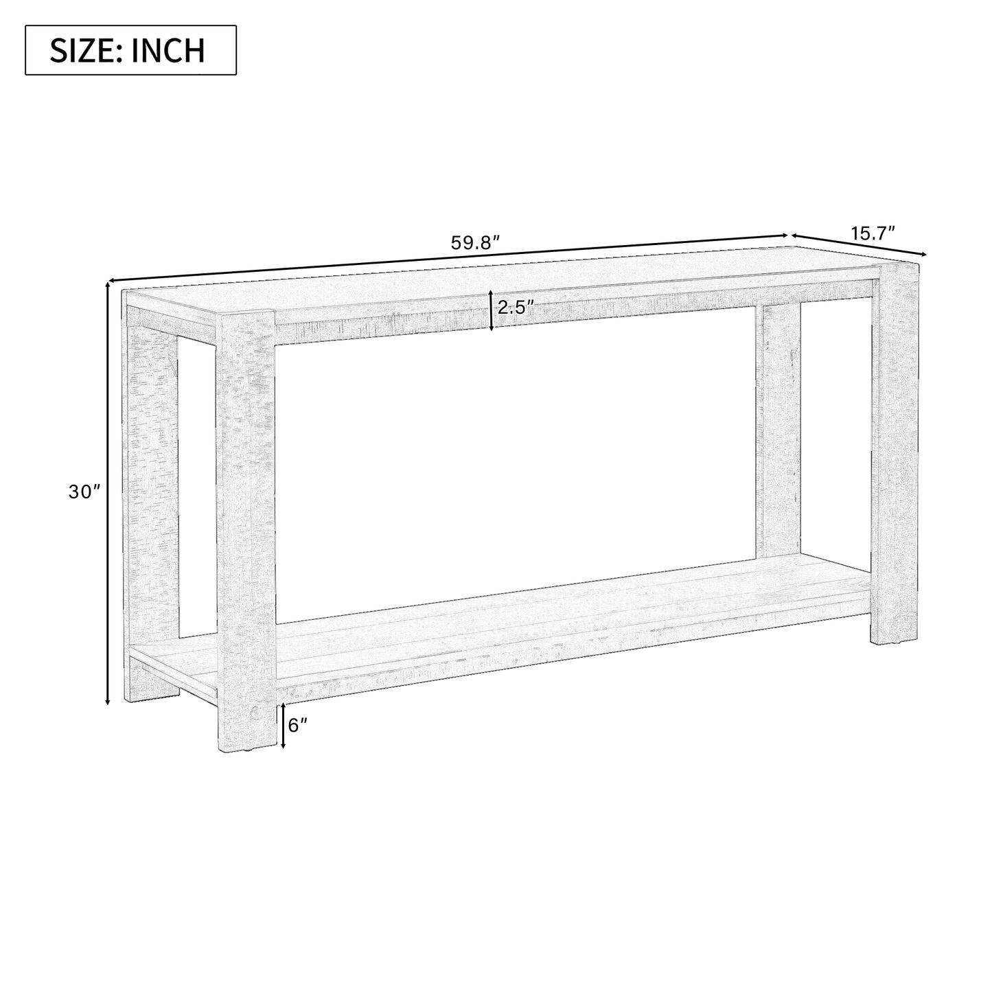 Distinctive Features of a Minimalist Console Table with Bottom Shelf and Four Legs, Suitable for Entryway, Hallway, Living Room, Foyer, Corridor