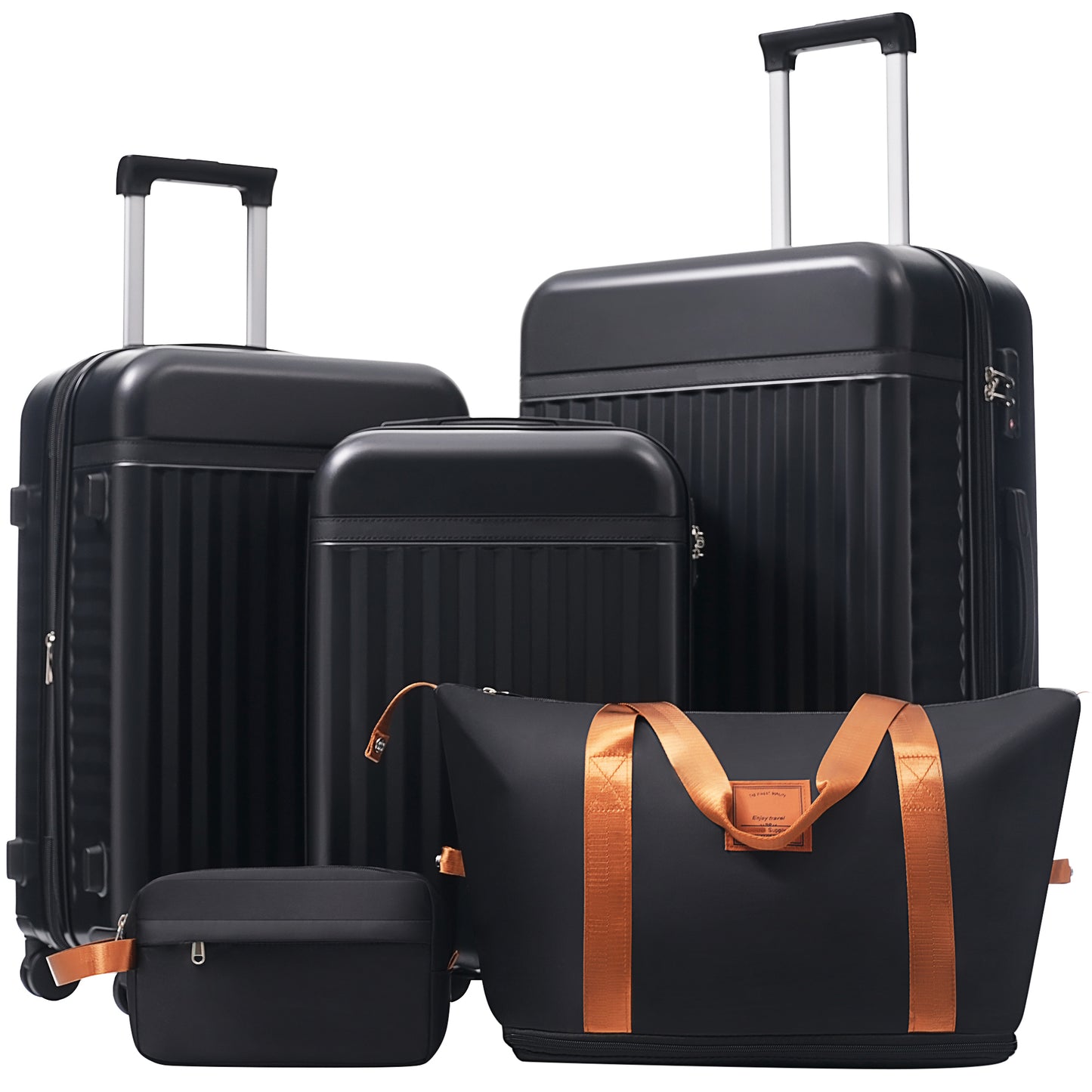 5 Piece Hardside Expandable Luggage Set with Spinner Wheels and TSA Lock