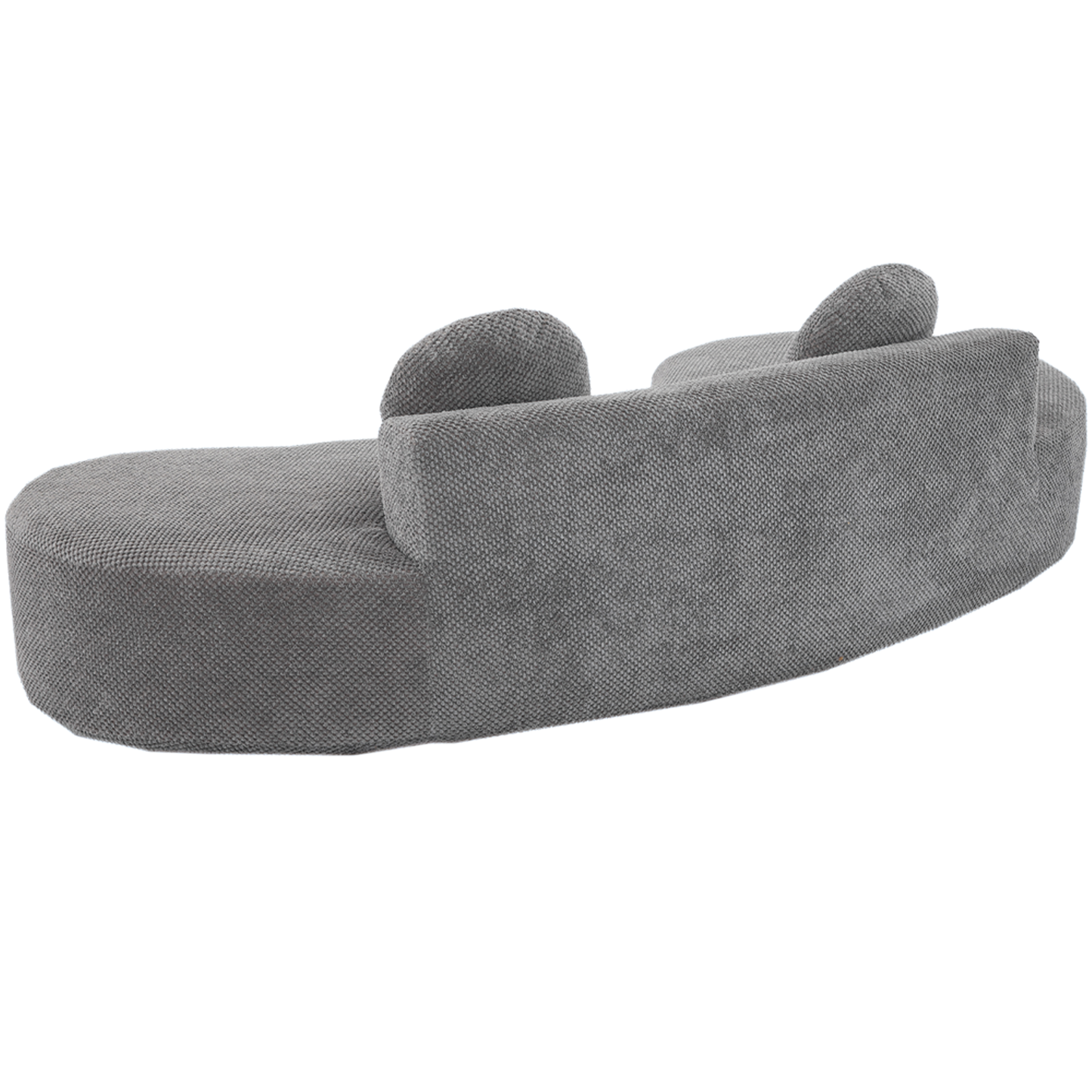 105.5''Curved Sofa, Modern Minimalist Sofa, Cloud Couch Sofa 3-4 Seater Couch with 2 Pillows,Bedroom,  No Assembly Required, Point-shaped corduroy,(Anti-Wrinkle) , Gray