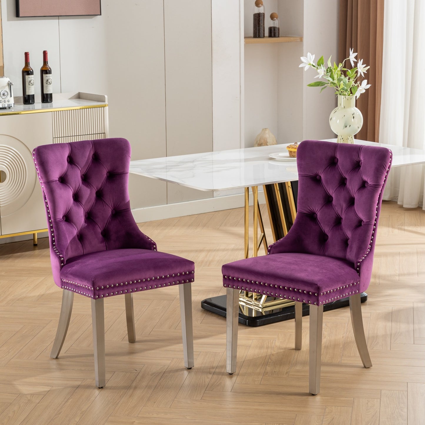 Nikki Collection Modern, High-end Tufted Solid Wood Contemporary Velvet Upholstered