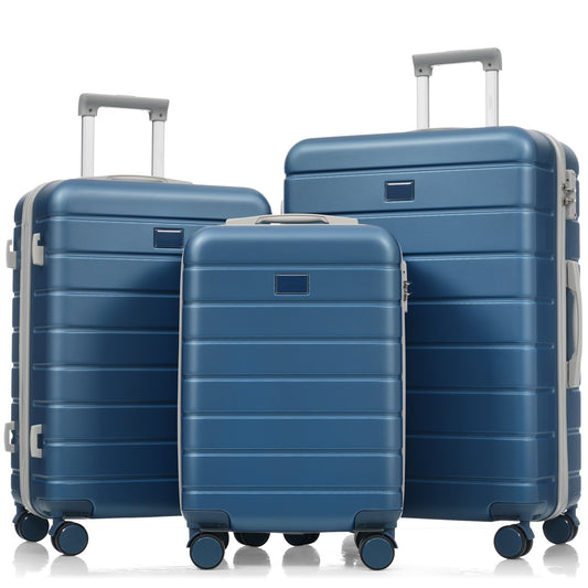 Luggage Set Blue ABS for travel organization