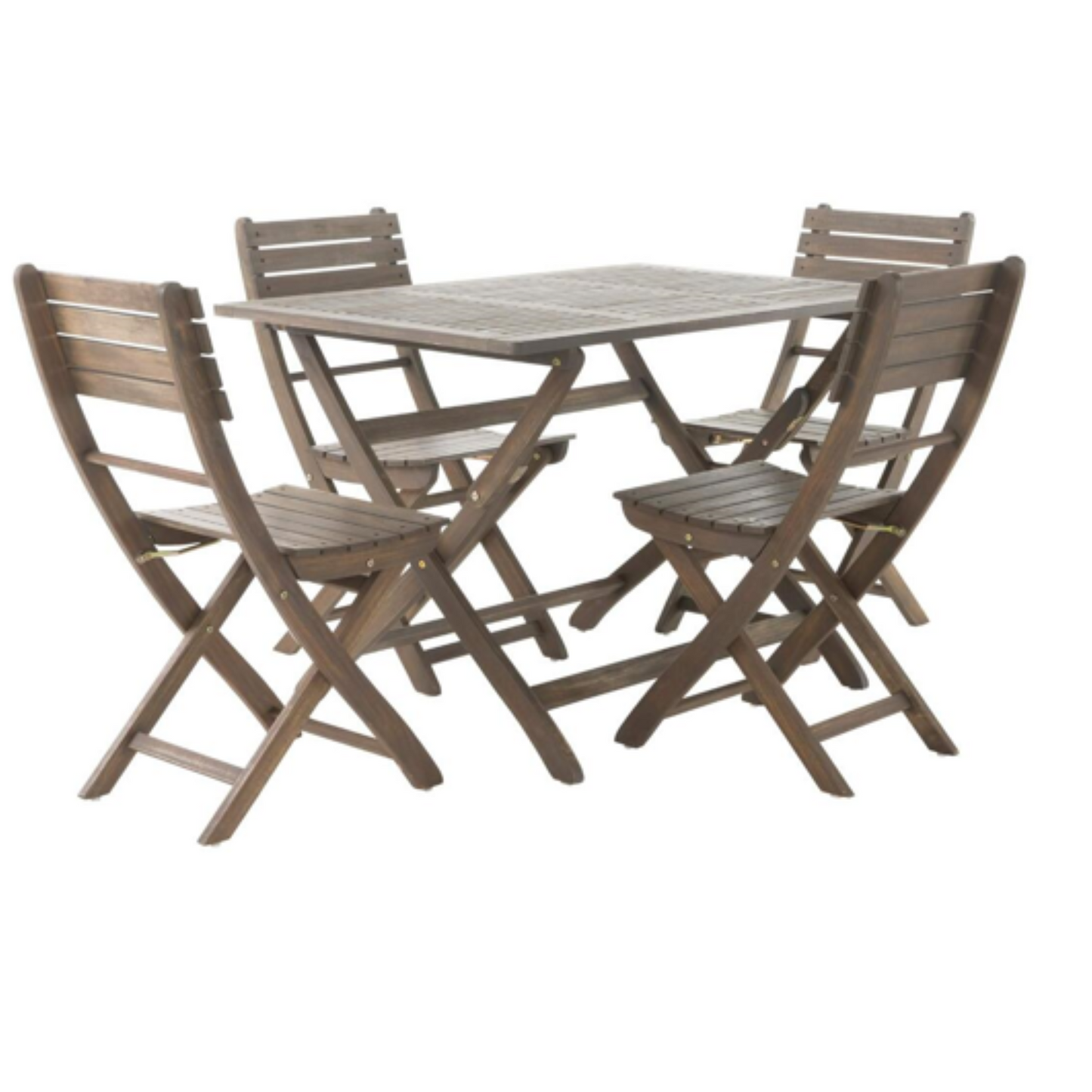 5-Piece Foldable Acacia Wood Outdoor Dining Set – Patio Table and Chair Set for Garden & Balcony Use