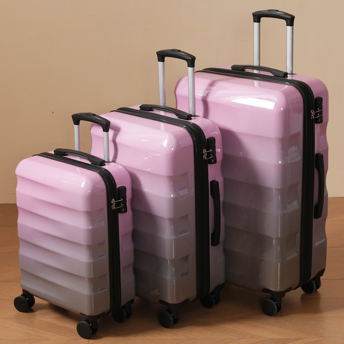 Luggage Set 3 Piece – Hardshell Suitcases with Spinner Wheels and TSA Lock, Lightweight Durable PC+ABS, Vibrant Glossy Expandable Design for Travel (20'/24'/28')