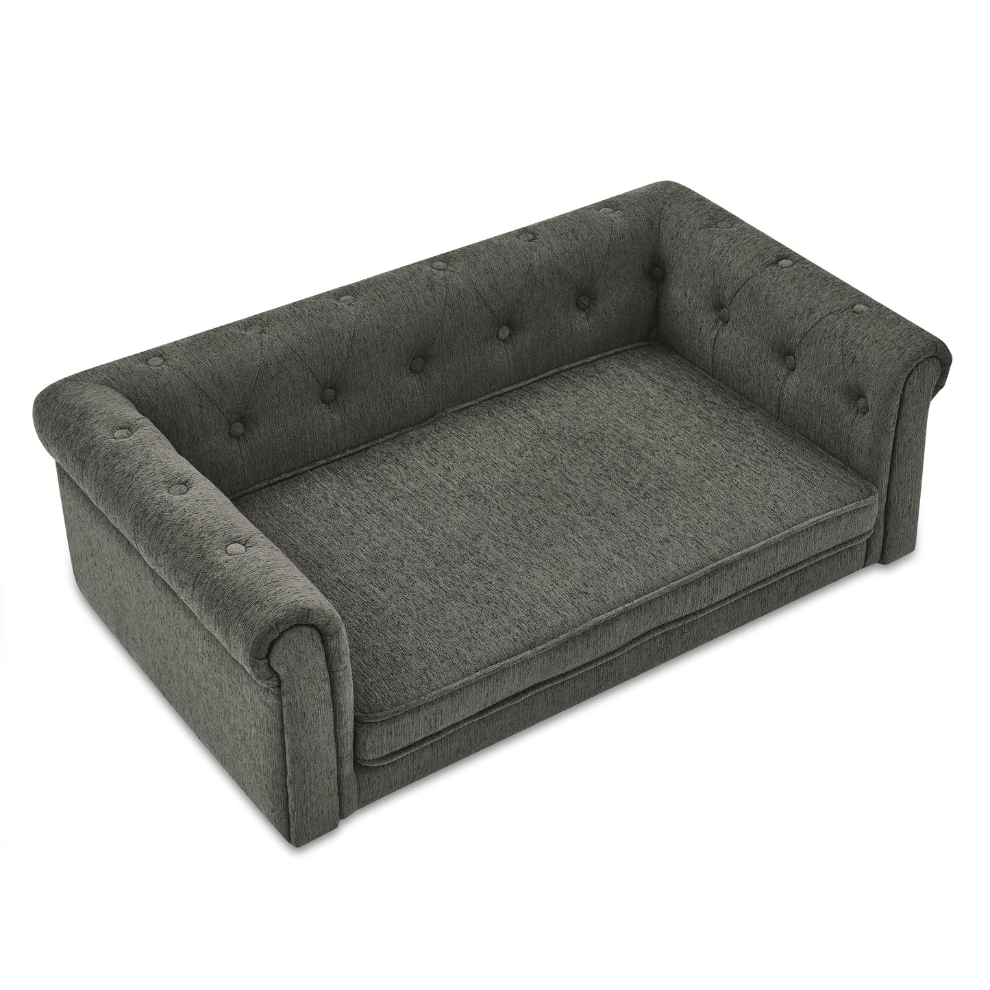 Modern Style Elegant Rectangle Pet Bed, Durable Elevated Dog Sofa, Foam
