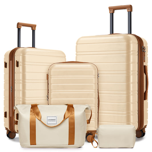 5-Piece Hardside Luggage Set with ABS Hardshell and Duffel Bags, Spinner Wheels for Travel Organization
