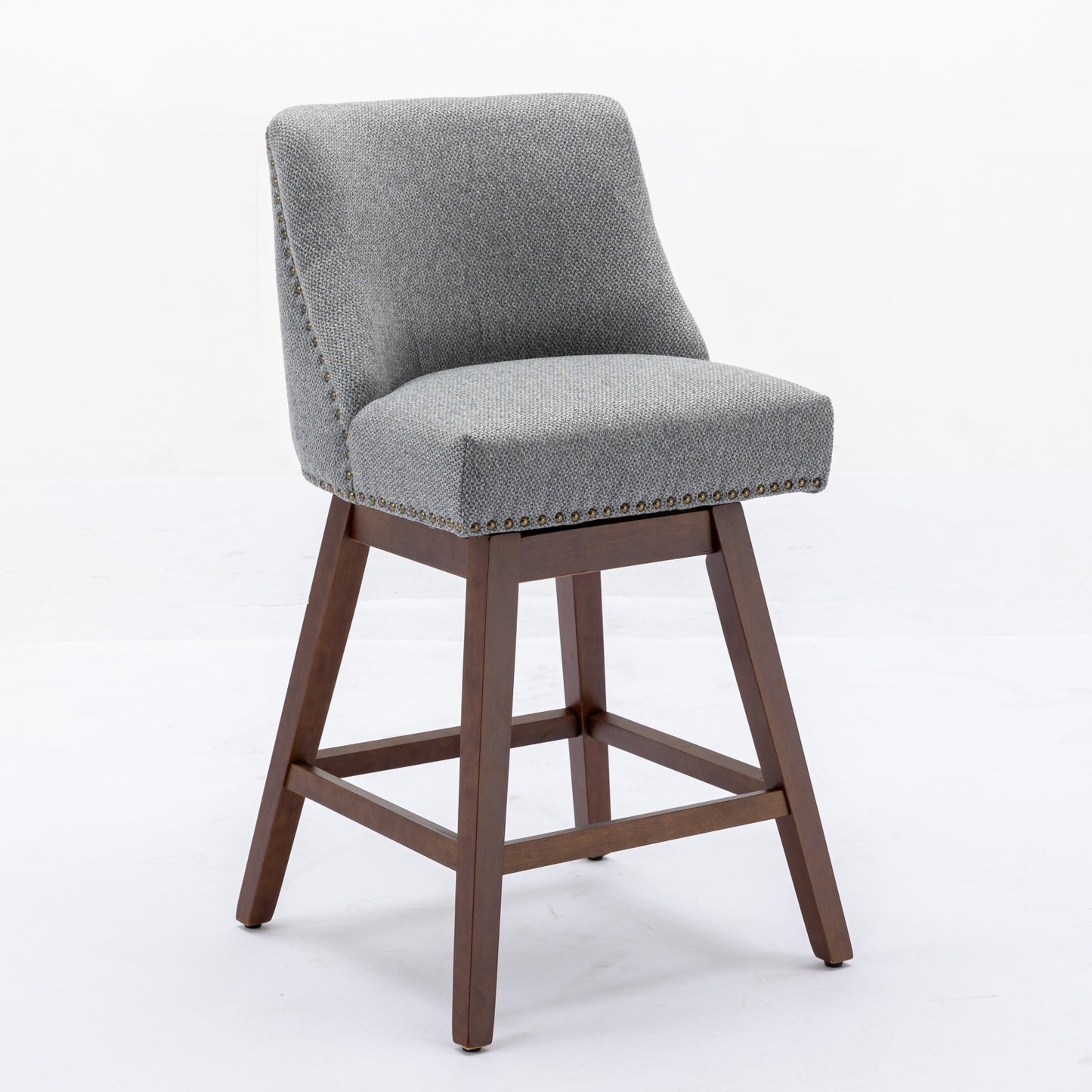 Upholstered Counter Height Swivel Barstools Set of 2, 26'' H Seat,