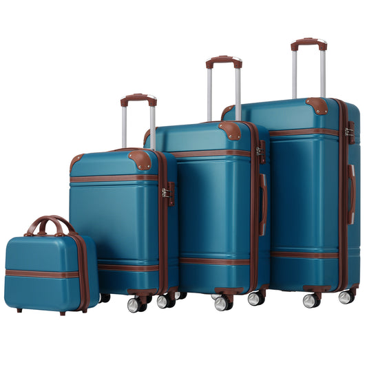 Luggage Set Blue ABS for travel organization