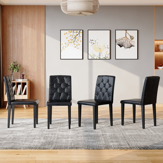 Dining Chair faux-leather Upholstered Seating, Available in 4-Pack and 2-Pack for Dining Room, Kitchen or Lounge Use