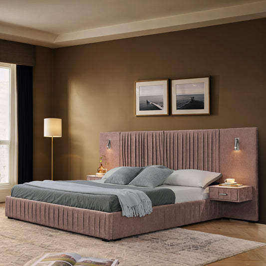 Platform Bed Queen Multiple Color Options Foam Modern with Headboard for Bedroom or Guest Room