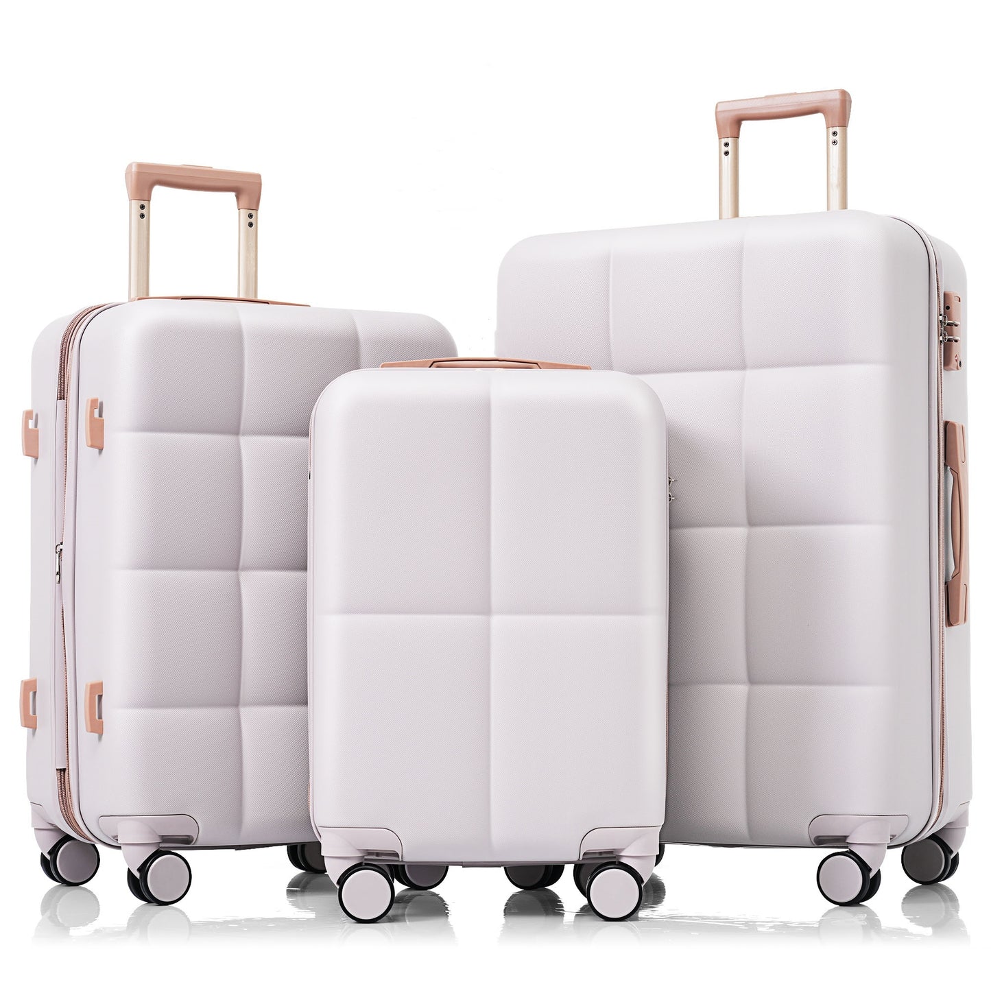 Luggage Set of 3, Airline Certified Carry-on Luggage with Cup Holder, ABS Hard