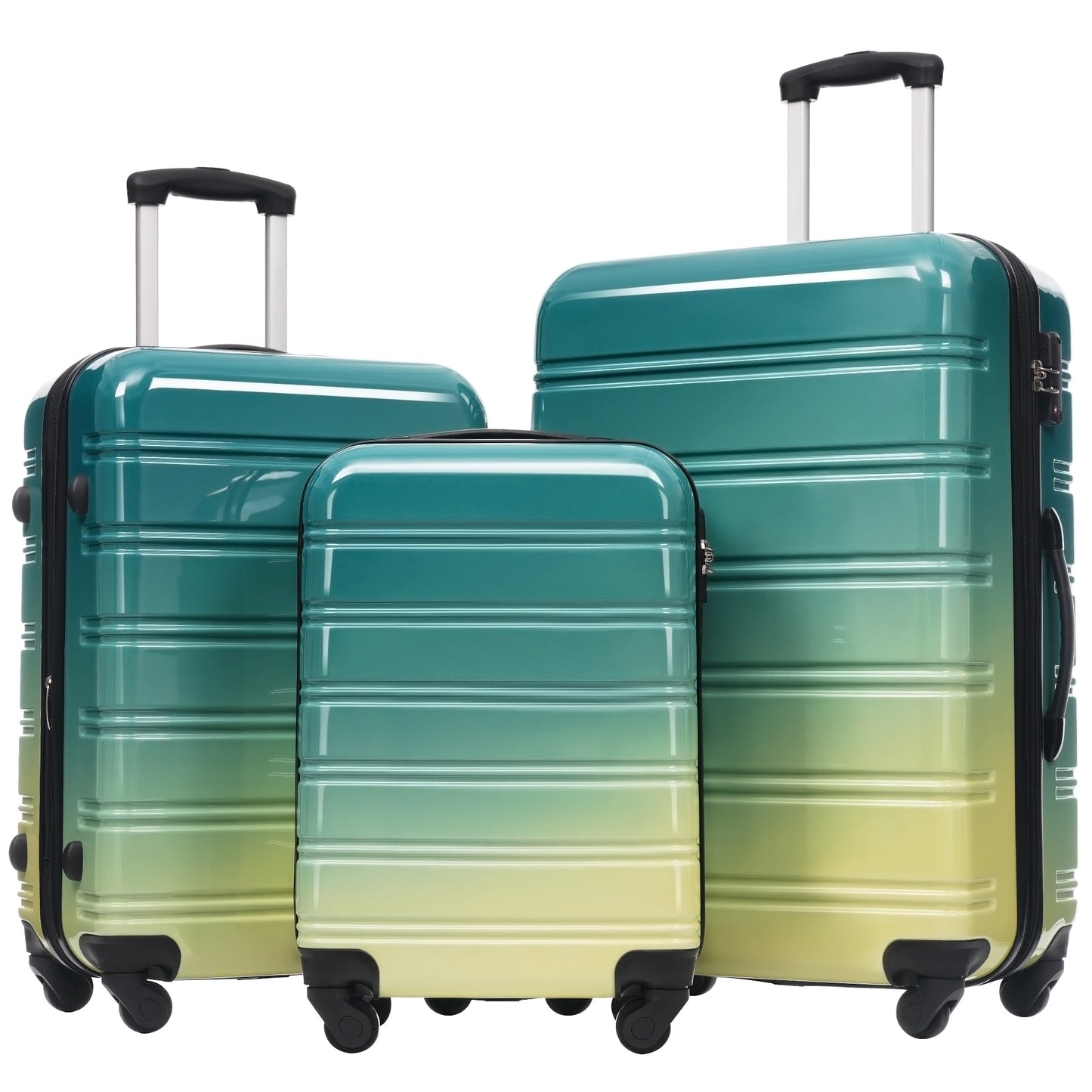 Hardshell Luggage Sets 3 Piece Gradient Color Expandable Suitcase with Spinner Wheels and TSA Lock Lightweight 20' 24' 2