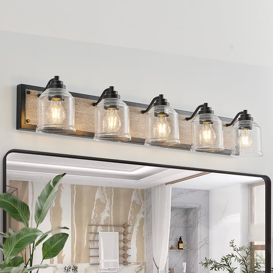 Wall Sconce Iron Black Modern 5-light for Bathroom and Vanit for home use