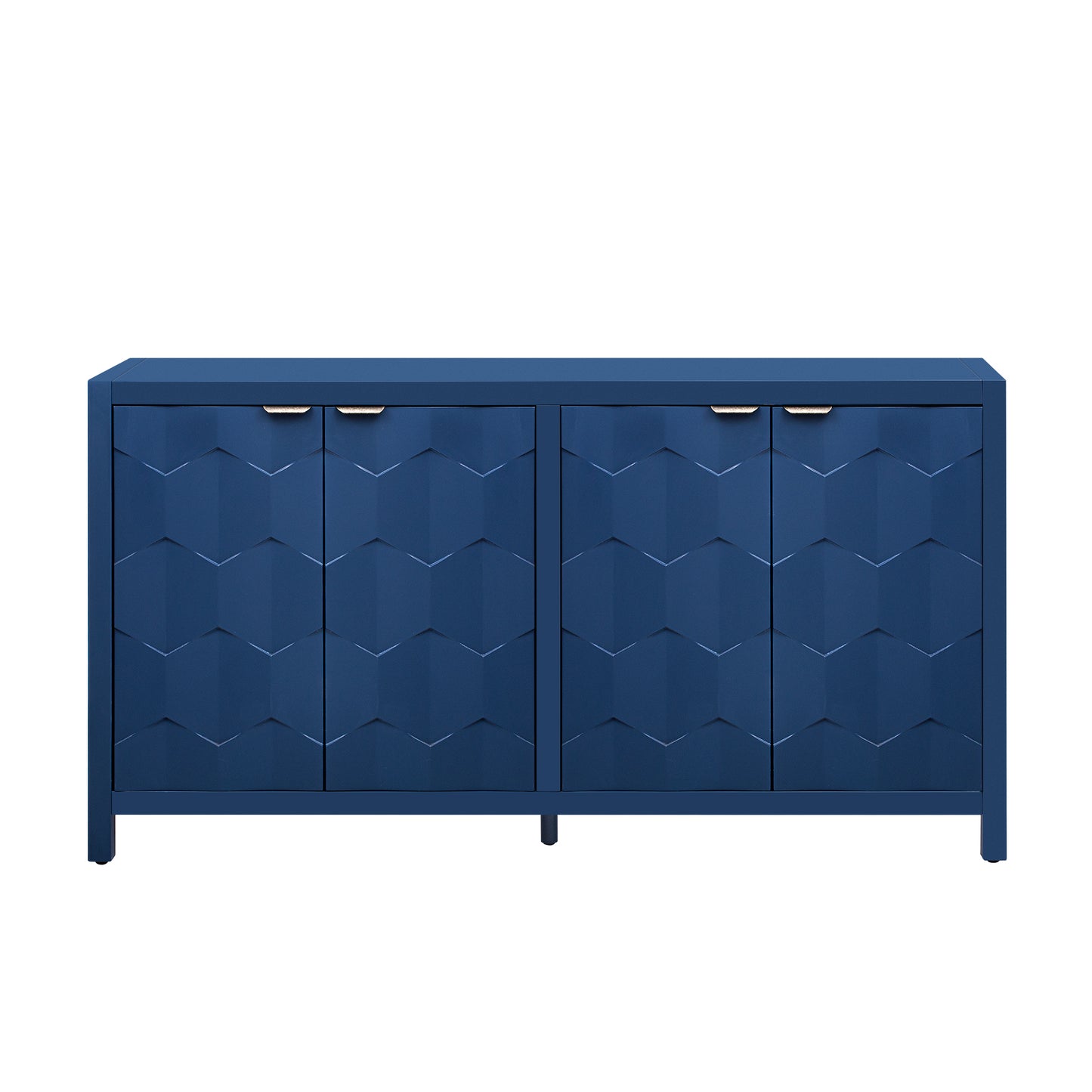 Luxurious Four-Door Sideboard with Honeycomb Patterned Doors, Offering Ample Storage for Study,Entrance and Living Room
