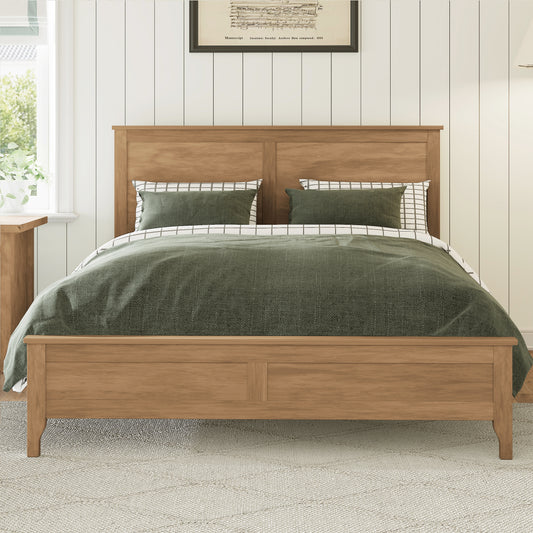 Platform Bed Available in Seadrift Solid Wood Modern with Headboard, Available in Full, Queen, and King sizes for Bedroom or Guest Room
