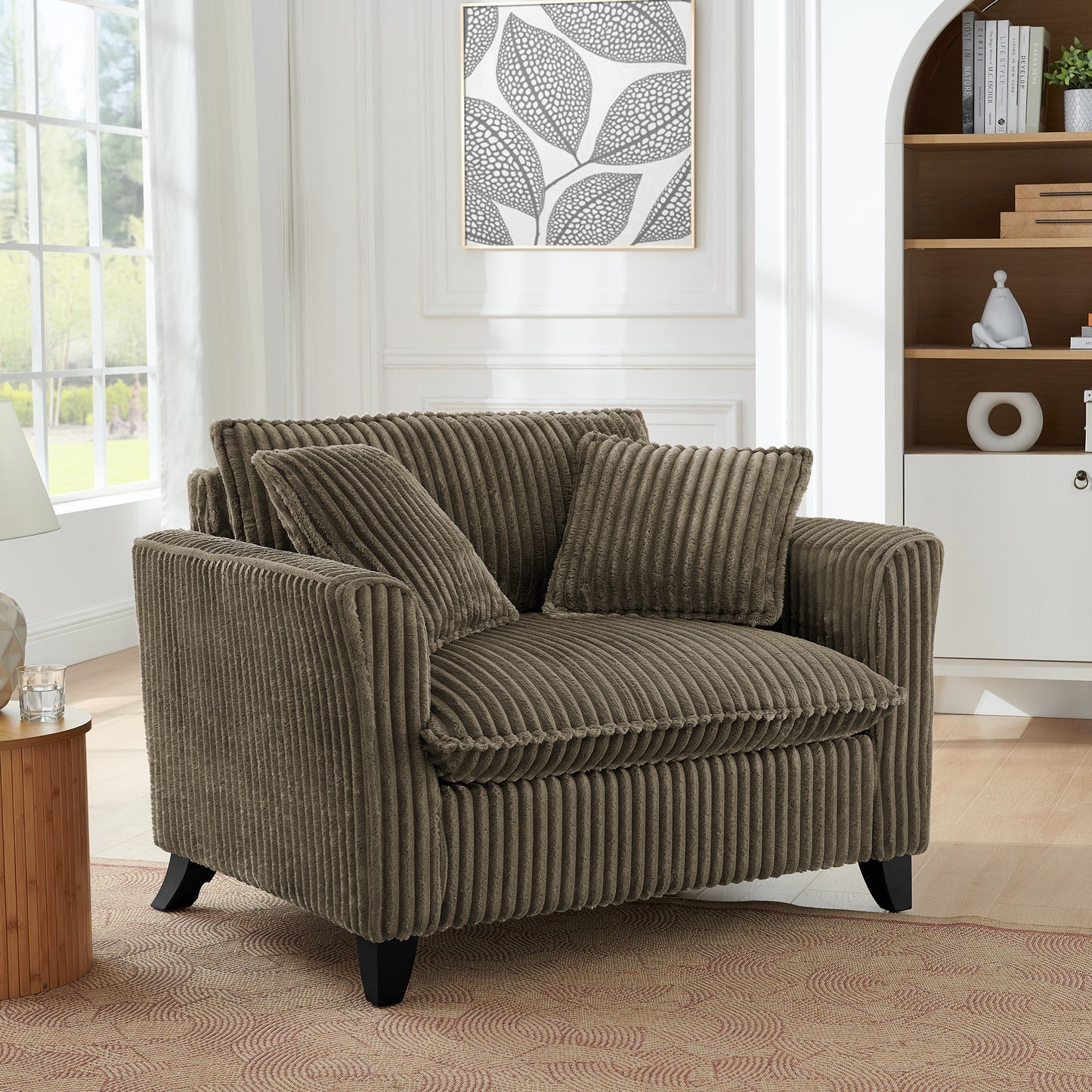 Lazy sofa chair, comfortable single-person sofa chair, with a backrest and soft seat cushion,