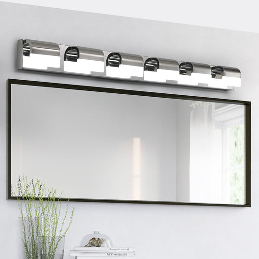 Vanity Light Acrylic, Stainless Steel Chrome Modern Fixture for Bathroom, Dining Room or Accent Lighting