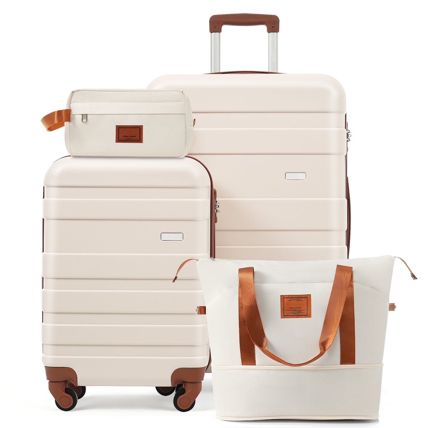 4-Piece Luggage Set - 20in Carry-On, 28in Checked