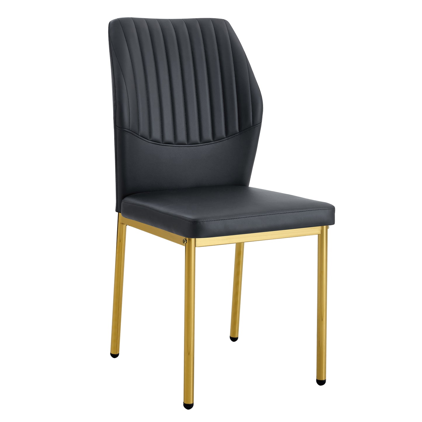 Modern PU Leather Dining Chair – High Resilience Upholstered Chair with Metal Legs, Luxury Kitchen & Dining Seating