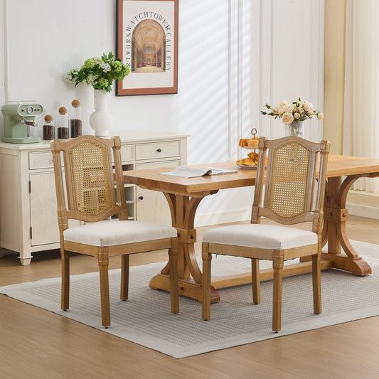 Dining Chairs Set of 2 Multiple Color Options Linen Classic for Dining Room or Kitchen Seating