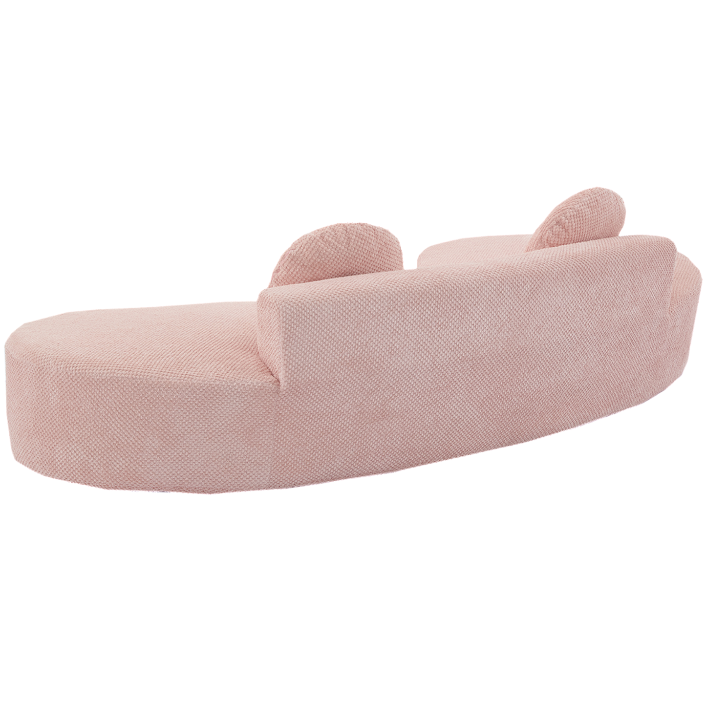 105.5''Curved Sofa, Modern Minimalist Sofa, Cloud Couch Sofa 3-4 Seater Couch with 2 Pillows,Bedroom,  No Assembly Required, Point-shaped corduroy,(Anti-Wrinkle) ,Pink