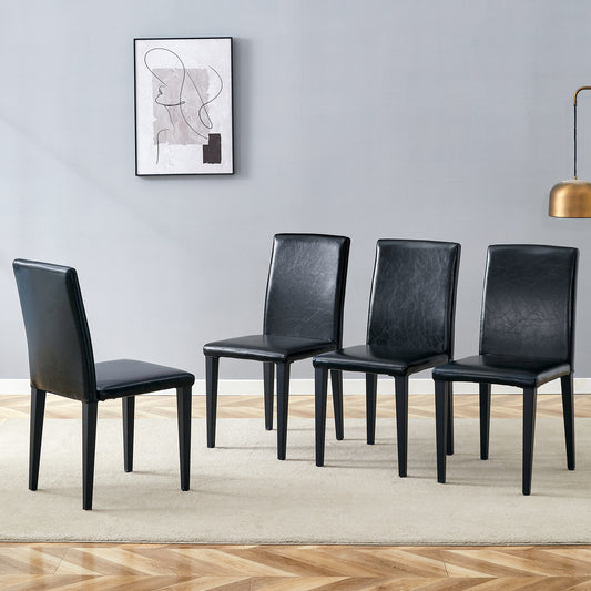 Dining Chair PU Leather 4-piece Set Upholstered Seating, Available in 4-piece Set and 2-piece Set for Dining Room, Kitchen or Lounge Use