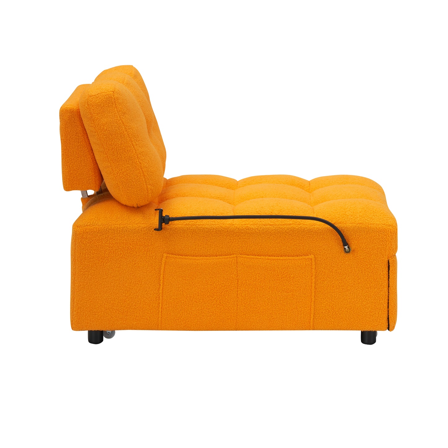 40.20 inches long, Teddy Sofa Fabric,a convertible sofa-cum-bed, for Apartment Office Living Room - Orange