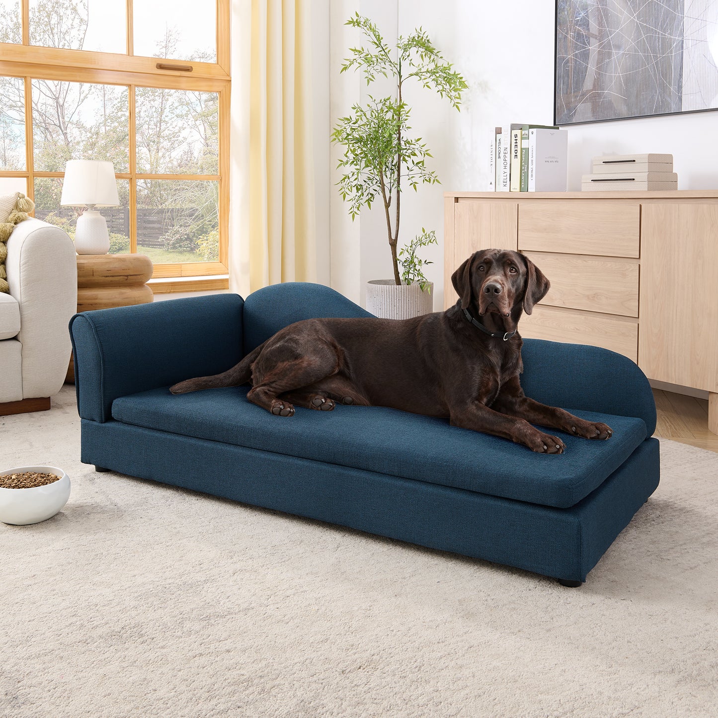 Oversized Pet Sofa for Medium/Large Dogs - Modern Irregular Wave Backrest, Single