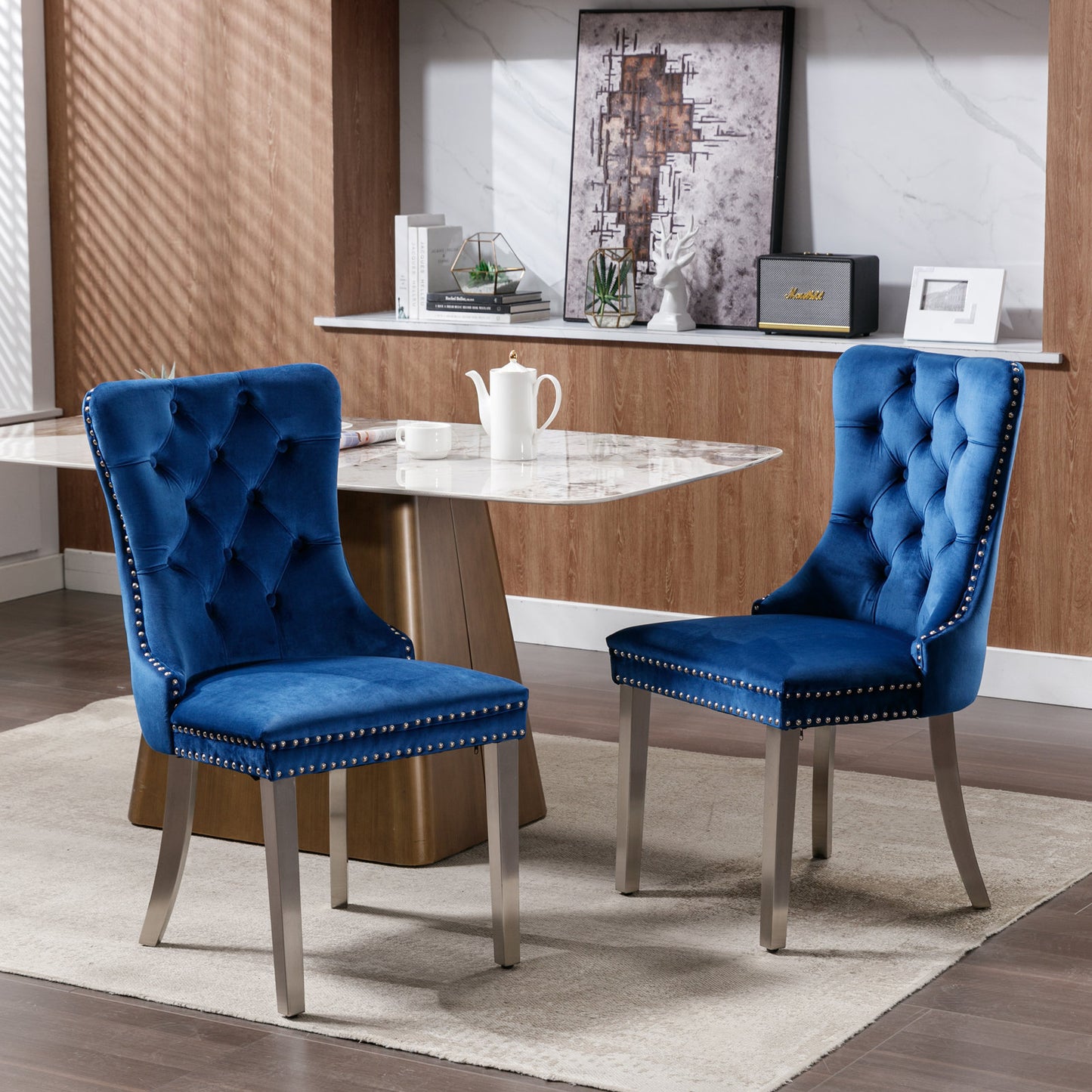Nikki Collection Modern, High-end Tufted Solid Wood Contemporary Velvet Upholstered