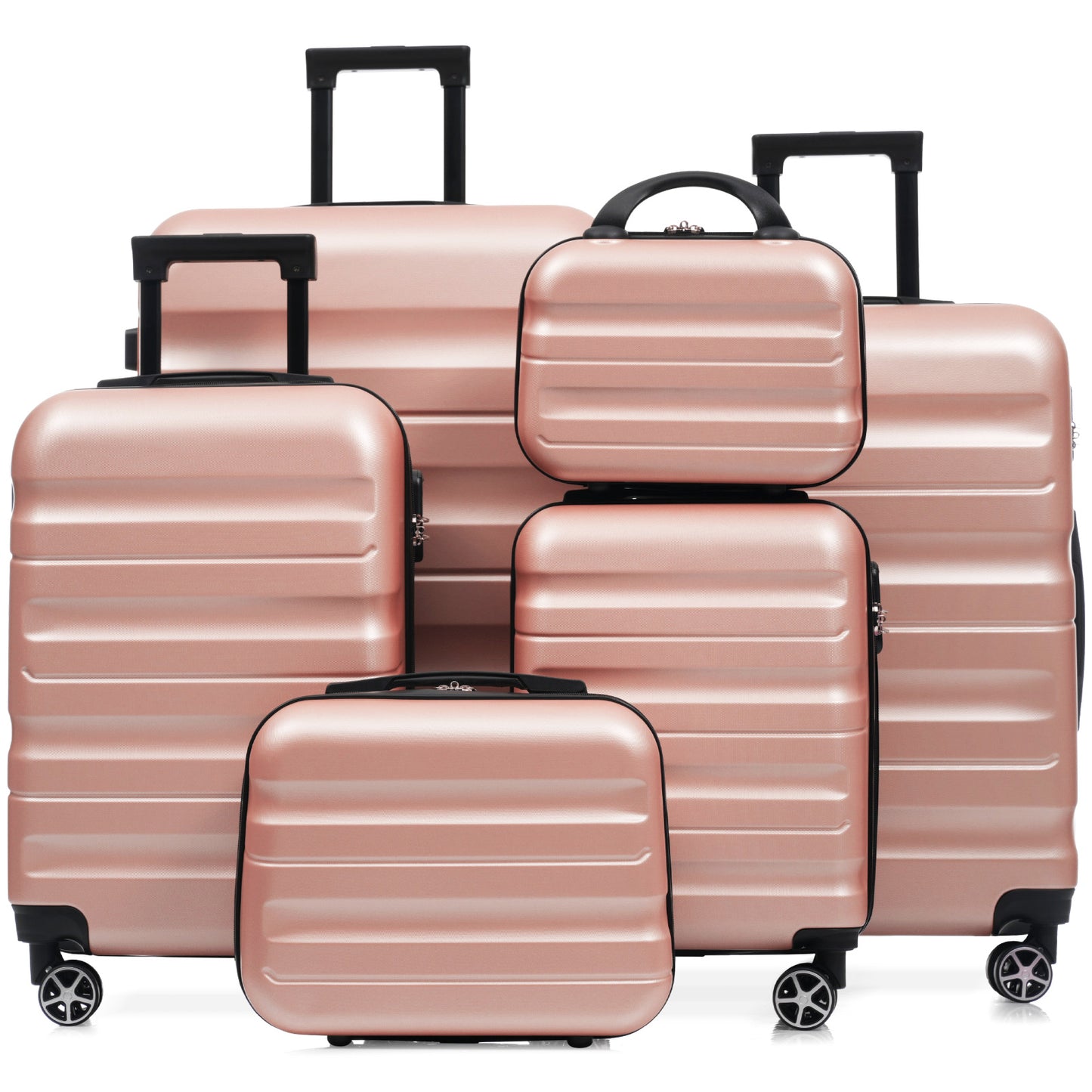 6-Piece ABS Hardshell Luggage Set with Dual Spinner Wheels