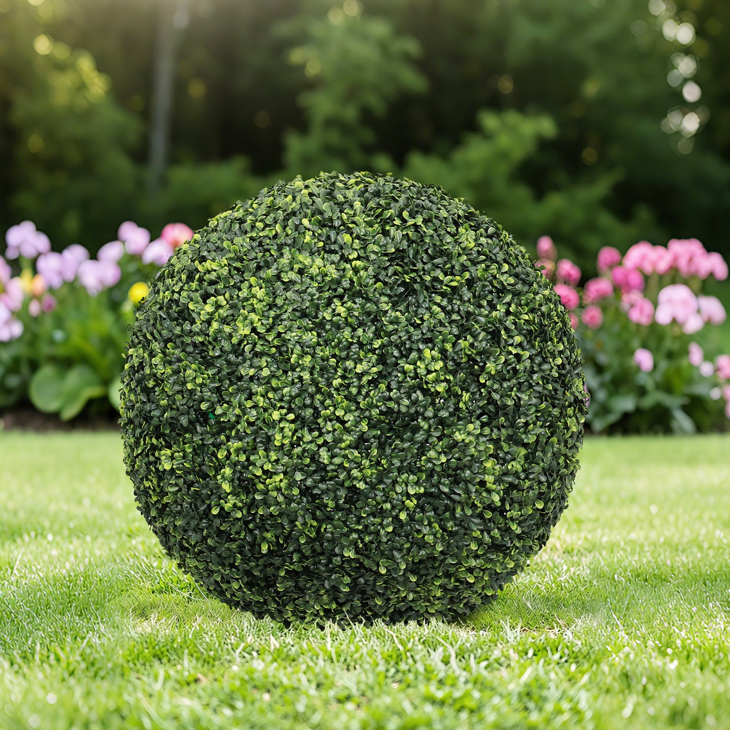 Artificial Topiary Balls Outdoor Faux Boxwood Decorative Green Spheres for Garden Front Por