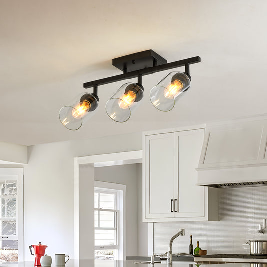 Ceiling Light Iron Black 3-Light, Available in 3-Lights, 4-Lights, 5-Lights, and 6-Lights options for Dining Room and Kitchen Island