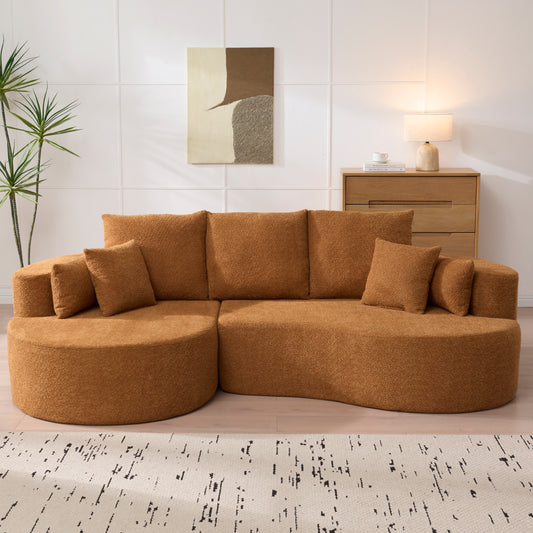 106 in. 2 - Piece Fabric Cloud Curved Sectional Sofa with Chaise Lounge