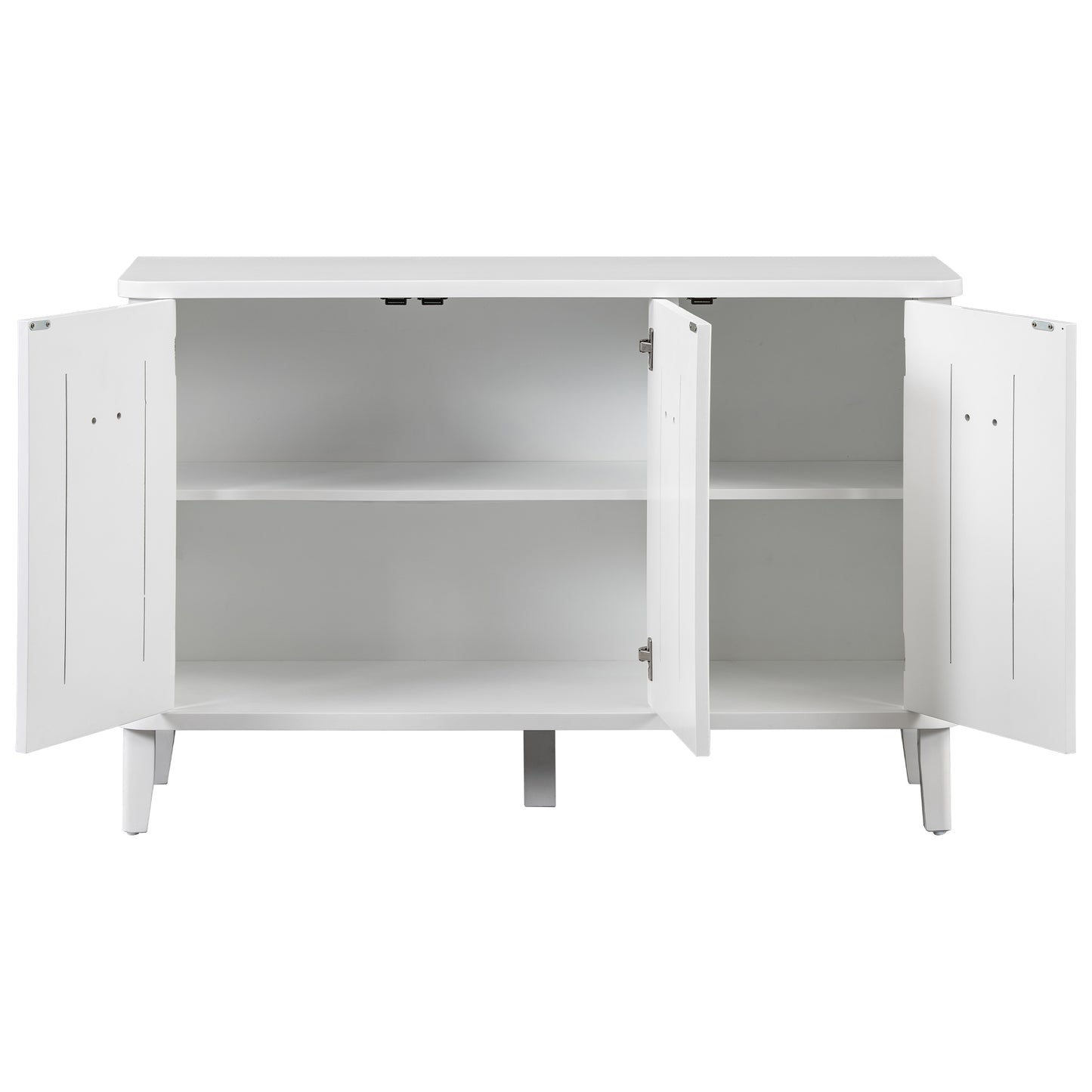 Simple and Atmospheric Solid Wood Veneer Fraxinus Mandschuric Cabinet with Three Acacia Solid Doors,Adjustable, Suitable for Study, Corridors,and Entrances.