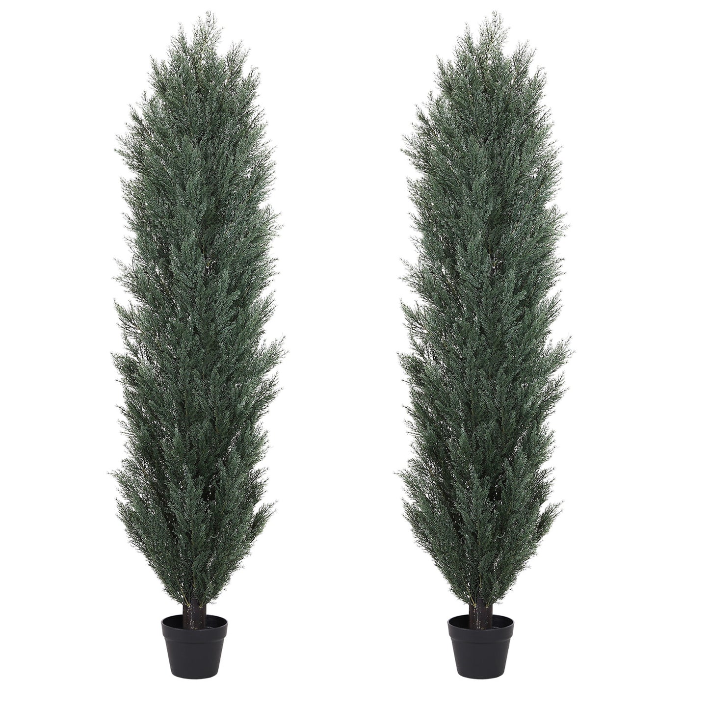 Detachable Artificial Green Cypress Tree Realistic Tall Faux Plant for Indoor and Outdoor Decoration