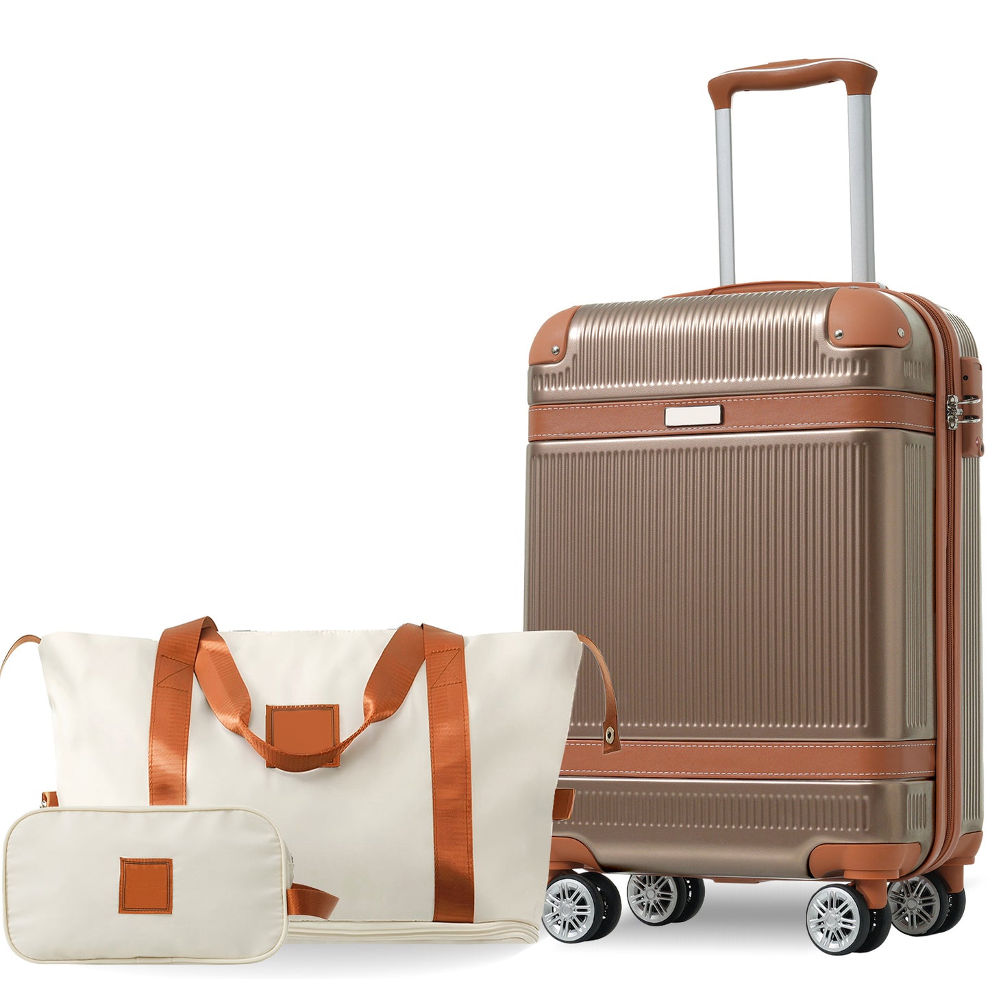 Hardshell Luggage Set 3-Piece, 20 Inch Carry-On Suitcase with Spinner Wheels TSA Lock, Lightweight Durable ABS for Trave