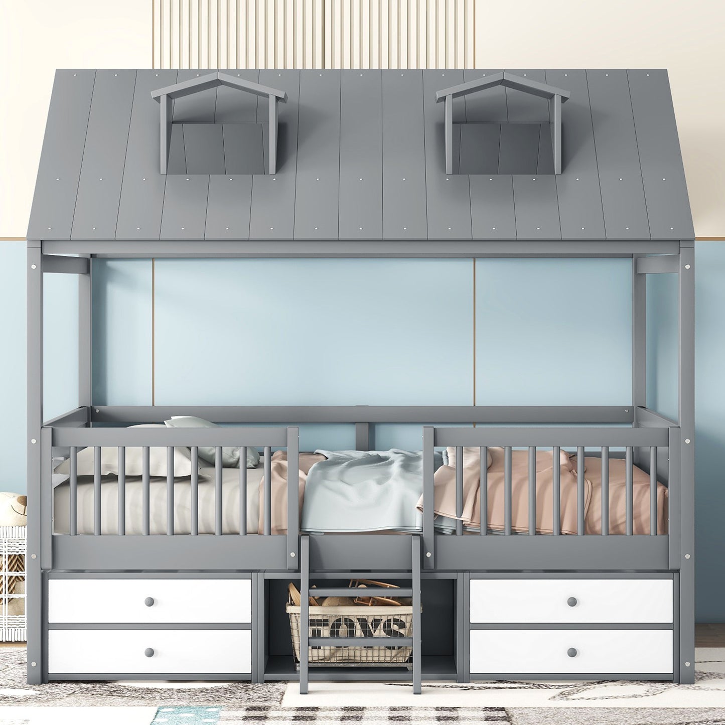 Wood Bed House Bed Frame